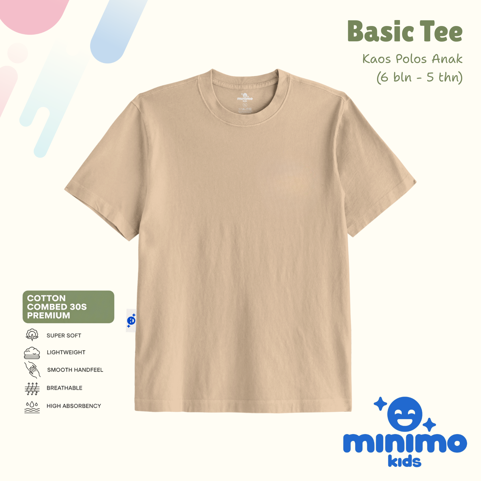 Basic Tee Minimo Kids - beige